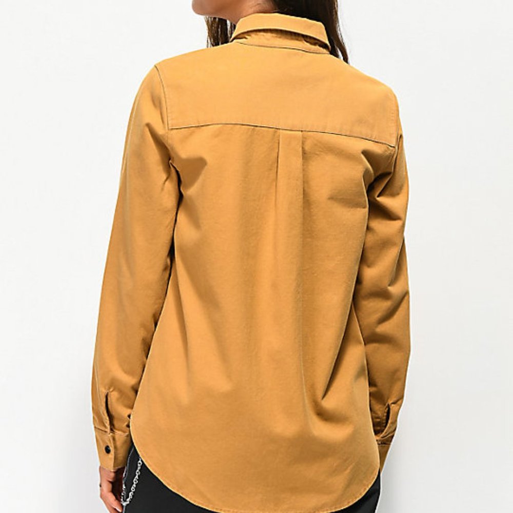 Brown-khaki construction long sleeve button up - Picture 3 of 3